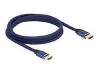 Delock – Ultra High Speed – HDMI-kabel – HDMI hane till HDMI hane – 2 m – trippelskärmad – blå – guldblinkade kontakter 8K60 Hz (7680 x 4320) stöd