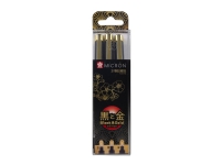 Sakura Pigma Micron Black & Gold Edition fineliner set | 3 sizes black