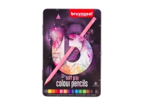 Bruynzeel Soft grip colour pencil tin light | 12 colours