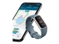 Bilde av Fitbit Charge 5 - Platina Rustfritt Stål - Aktivitetssporer Med Uendelighetsbånd - Silikon - Blått Stål - Håndleddstørrelse: 130-210 Mm - Display 1.04 - Bluetooth, Nfc