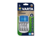 Bilde av Varta Lcd Charger - 2-4 T Batterilader - (for 4xaa/aaa) + Ac-strømadapter + Bilstrømadapter - 4 X Batterier Lader - 1400 Ma