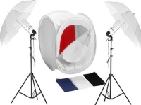 Massa studio set Shadowless photography set 2x 400W/2x umbrella 84cm/tent 60cm