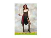 Deluxe Pirat-kostume (Trøje, vest, nederdel, tørklæde og pandebånd) - Medium Leker - Figurer og dukker