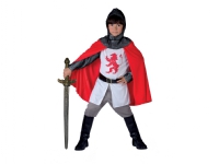 Knight Deluxe Costume (Tunic trousers cloak headgear belt and boot covers) – 4-6 years