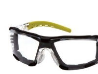 Pyramex sikkerhedsbrille klar – Fyxate Foam grå/lime aftageligt elastikbånd