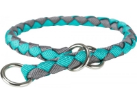Trixie Cavo dog collar clamp aqua blue/graphite webbing tape L: 47-55 cm/by 18 mm