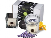 Klareko Klareko Exclusive Set – Brush Washing Set + Candle 200g – Gift Package Lavender