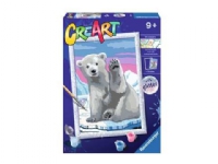 Ravensburger CreArt Pawesome Polar Bear Färg ingår pojke/flicka Färg efter nummer set