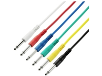 Adam Hall 3 STAR IPP 0060 SET Audio Connection Cable [6x Jack 6.3 mm (mono) - 6x Jack 6.3 mm (mono)] 0.60 m Vit, röd, blå , grön, gul, svart