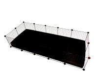 C&C 5x2 modulært bur marsvin kanin pinnsvin svart,, 180 x 77 x 37 cm Kjæledyrmerker - Gnagere - C&C