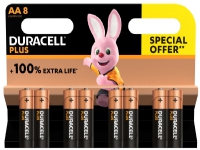 Duracell Plus 100, Engangsbatteri, AA, Alkalinsk, 1,5 V, 8 stykker, Flerfarget PC tilbehør - Ladere og batterier - Diverse batterier