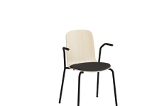 Stol Add 5901 birk laminat, polstret sæde i beige tekstil, hvidt stel Barn & Bolig - Møbler - Stoler
