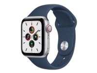 Apple Watch SE (GPS + Cellular) – 40 mm – silveraluminium – smart klocka med sportband – fluoroelastomer – abyss blue – bandstorlek: standard – 32 GB – Wi-Fi Bluetooth – 4G – 30.68 g