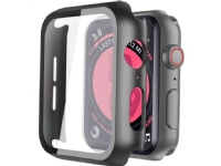 Alogy Case 2in1 cover overlay with glass for Apple Watch 4/5/6/SE 44mm Black Tele & GPS - Mobilt tilbehør - Deksler og vesker