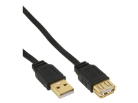 InLine 34620F, 2 m, USB A, USB A, USB 2.0, Hankjønn/hunkjønn, Sort PC tilbehør - Kabler og adaptere - Datakabler