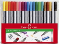 Fiberpen Faber-Castell Grip Finepen 0,4 mm med 20 stk. ass. farver