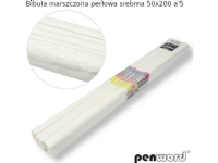 Polsirhurt Crinkled silkepapir perle sølv 50x200cm 5 stk