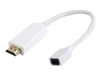 MicroConnect - Standard - video adapter - Mini DisplayPort hunn til HDMI hann - 10 cm - hvit PC tilbehør - Kabler og adaptere - Videokabler og adaptere