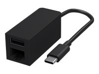 Microsoft Surface USB-C to Ethernet and USB Adapter – Nätverks-/USB-adapter – USB-C 3.1 – Gigabit Ethernet x 1 + USB 3.1 x 1 – svart – kommersiell