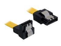 Delock Cable SATA - SATA-kabel - Serial ATA 150/300/600 - SATA (hunn) til SATA (hunn) - 20 cm - nedvinklet kontakt, låst, rett kontakt - gul PC tilbehør - Kabler og adaptere - Datakabler