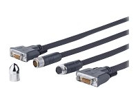 VivoLink Pro Cross Wall – DVI-kabel – DVI-D (hane) till DVI-D (hane) – 7.5 m – tumskruvar