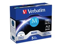 Verbatim M-Disc – 5 x BD-R XL – 100 GB 4x – yta utskrivbar med bläckstråleskrivare – CD-fodral