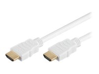 MicroConnect High Speed HDMI with Ethernet – HDMI-kabel med Ethernet – HDMI hane till HDMI hane – 10 m – vit