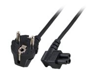 MicroConnect – Strömkabel – IEC 60320 C5 vinklad till CEE 7/7 (hane) vinklad – 3 m – svart