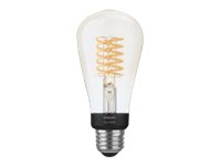 Philips Hue White – LED-glödlampa med filament – form: ST64 – E27 – 7 W – klass G – varmt vitt ljus – 2100 K – transparent
