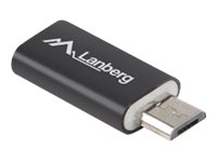 Lanberg - USB-adapter - 24 pin USB-C (hunn) til Micro-USB type B (hann) - USB 2.0 - svart PC tilbehør - Kabler og adaptere - Adaptere