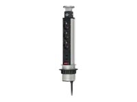Produktfoto för brennenstuhl Tower Power USB-Charger Desktop Extension Socket - Effektband - utgångskontakter: 3 - 2 m sladd - svart, aluminium