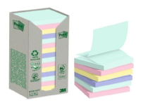 3M Post-it, firkant, Blå, Grønn, Rosa, Lilla, Papir, 60%, 76 mm, 100 ark Papir & Emballasje - Blokker & Post-It - Legg det ut