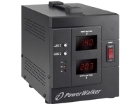 PowerWalker AVR 1500/SIV – Automatisk spänningsregulator – AC 230 V – 1200 Watt – 1500 VA – utgångskontakter: 2 – svart