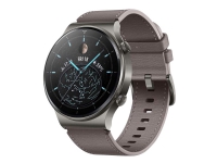 Huawei Watch GT 2 Pro – Classic – stjernetåkegrå – smartklokke med stropp – lær – gråbrun – display 1.39 – 4 GB – Bluetooth – 52 g