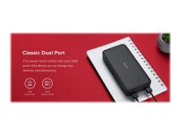 Xiaomi Redmi – Strömförsörjningsbank – 20000 mAh – 74 Wh – 18 Watt – 3.6 A – Fast Charge – 2 utdatakontakter (USB) – svart