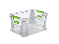 keeper oppbevaringsboks luis, 20 liter, gjennomsiktig med myke håndtak i grønt, stabelbar, robust, - 1 stk (1006600100000)