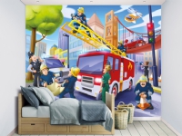 Brandmænd og Politi tapet 243 x 305 cm Maling og tilbehør - Veggbekledning - Veggmaleri
