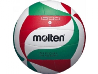 Molten V5M1500, Hvit, Lær, Syntetisk, 18-panel ball, Inne & Ute, Red, Green, Black, Mønster Sport & Trening - Sportsutstyr - Volleyballer