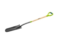 Verto 15G014, Spade, Plast, Stål, Tre, Sort, Grønn, Tre, Ergonomisk, D-formet, 1280 mm
