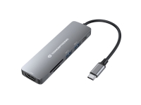 Conceptronic DONN11G DONN 6-in-1 Multifunctional USB Hub Adapter HDMI USB-C PD/ USB3.1 SD/TF