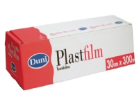 Husholdningsfilm Duni plastfilm PVC 30 cm x 300m transparent i riveboks
