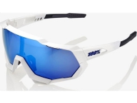 100 % briller 100 % SPEEDTRAP matt hvit - HiPER blå flerlags speillinse (blå flerlags speillinse, lystransmittans 13 % + transparent linse, lystransmittans 93 %) (NY) universal