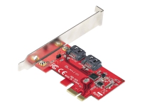 StarTech.com SATA PCIe-kort – 2-portars PCIe SATA-expansionskort – 6 Gbps – Hel-/lågprofil – PCI Express till SATA-adapter/-kontroller – ASM1061 icke-RAID-drift – PCIe till SATA-omvandlare – Kontrollerkort – 2 Kanal – SATA 6Gb/s – låg profil – PCIe 2.0 x1 – röd