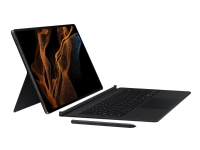 Samsung EF-DX900 – Tangentbord och foliefodral (bokomslag) – med pekplatta – bakgrundsbelyst – POGO pin – svart tangentbord svart fodral – för Galaxy Tab S8 Ultra