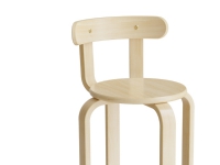 Taburet Oscar med ryglæn, 330 mm, sæde i birk laminat, stel i birkefinér interiørdesign - Stoler & underlag - Tilbehør