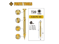 Bilde av Forte_tools Terrace Screw T20 4.2x75 Yell Zn (200)