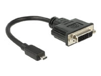 Delock - Video adapter - 19 pin micro HDMI Type D hann til DVI-D hunn - 20 cm - svart PC tilbehør - Kabler og adaptere - Videokabler og adaptere
