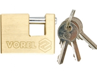 Vorel Messingpinnehengelås 50mm 3 nøkler 77210