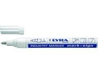 Lyra industrimarker 3mm hvid - m/hurtigttørrende maling og indvendig kugle Rørlegger artikler - Rør og beslag - Trykkrør og beslag