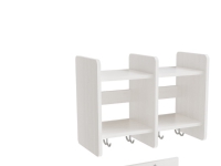 Garderob inredning Eira Light översta hyllan 3 platser 220 mm fackbredd vitpigmenterad plywood
